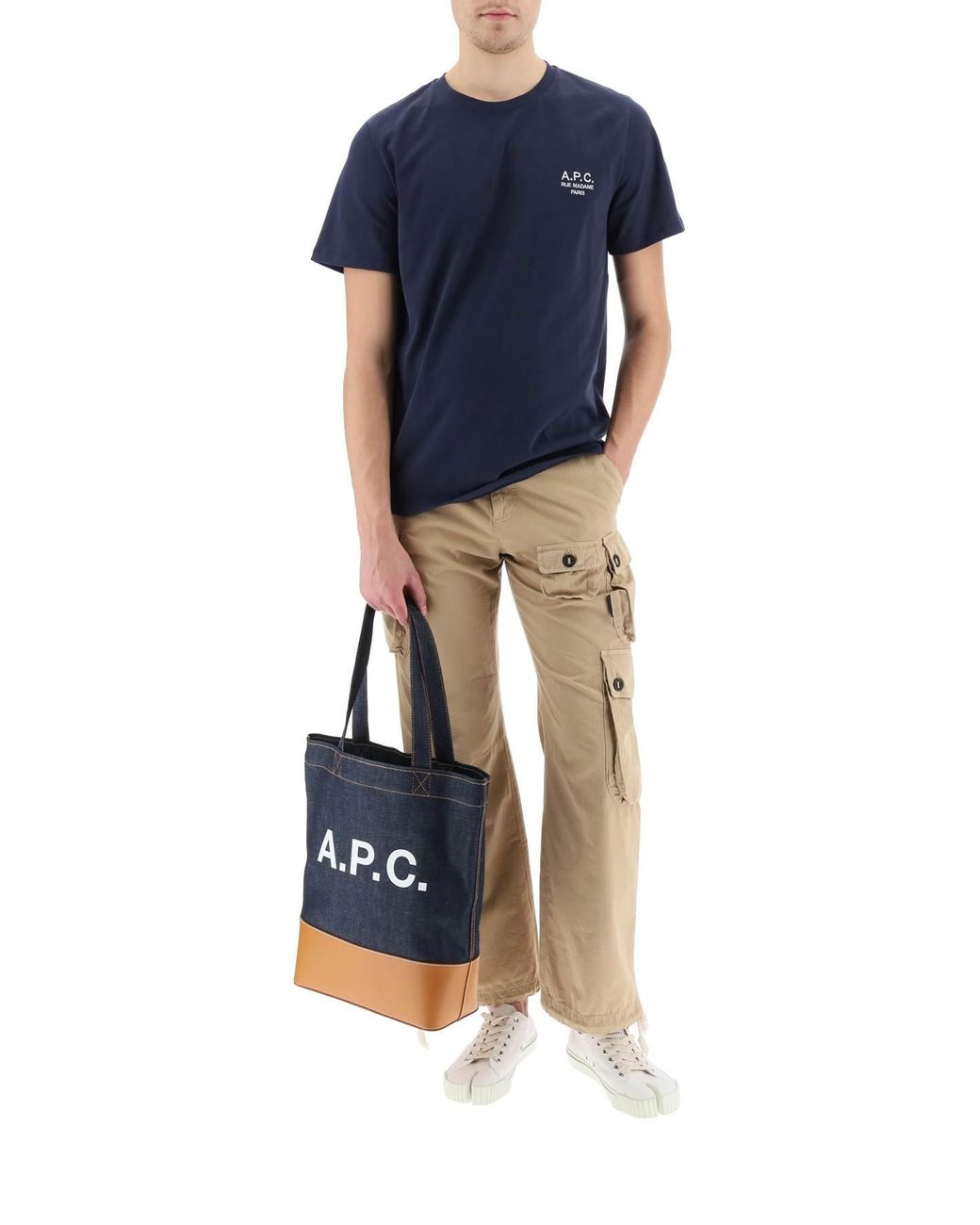 A.P.C. Axel Denim Tote Bag in Blue for Men | Lyst