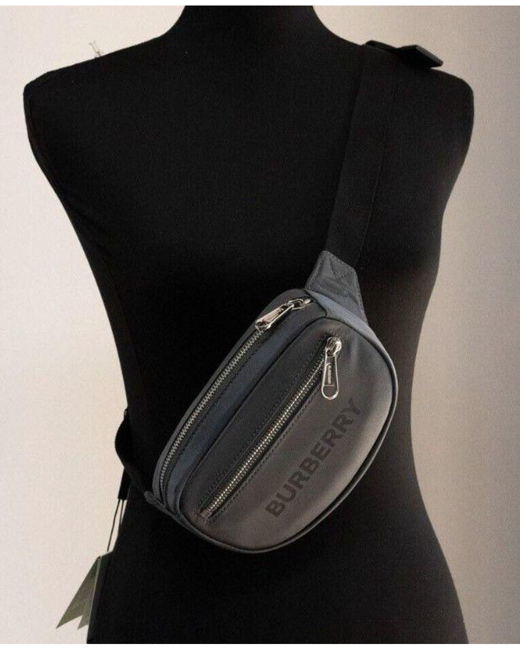 Burberry Cannon Charcoal Grey Branded Nylon Econyl Belt Bag Fanny Pack  Handbag in Gray | Lyst