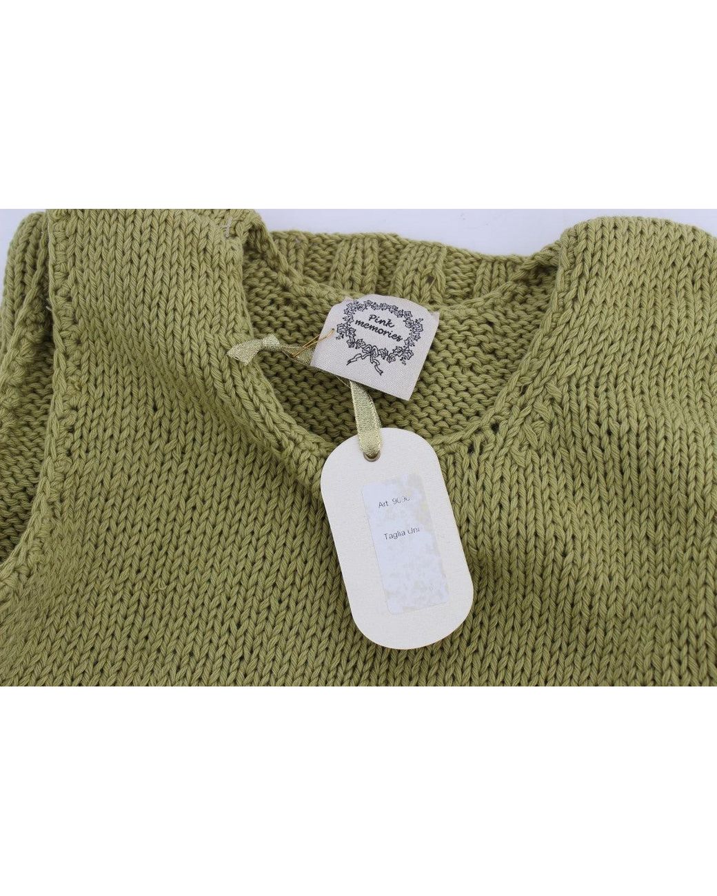 Pink Memories Green Cotton Blend Knitted Sleeveless Sweater | Lyst