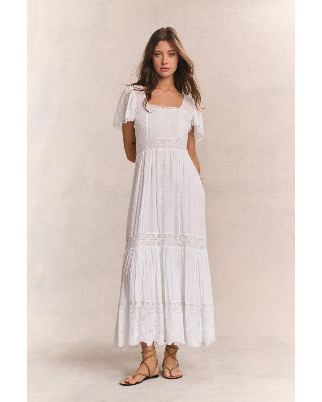 LoveShackFancy Multicolor Norma Dress White
