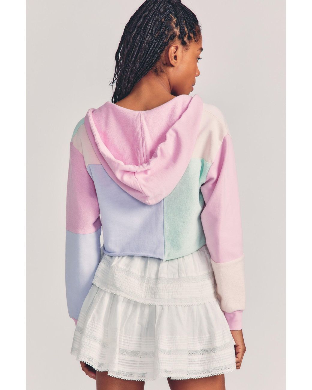 LoveShackFancy Alden Cropped Zip-up Hoodie | Lyst