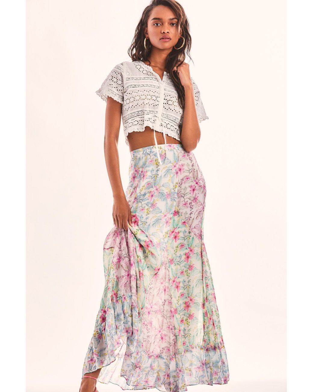 High waisted clearance fancy maxi skirt