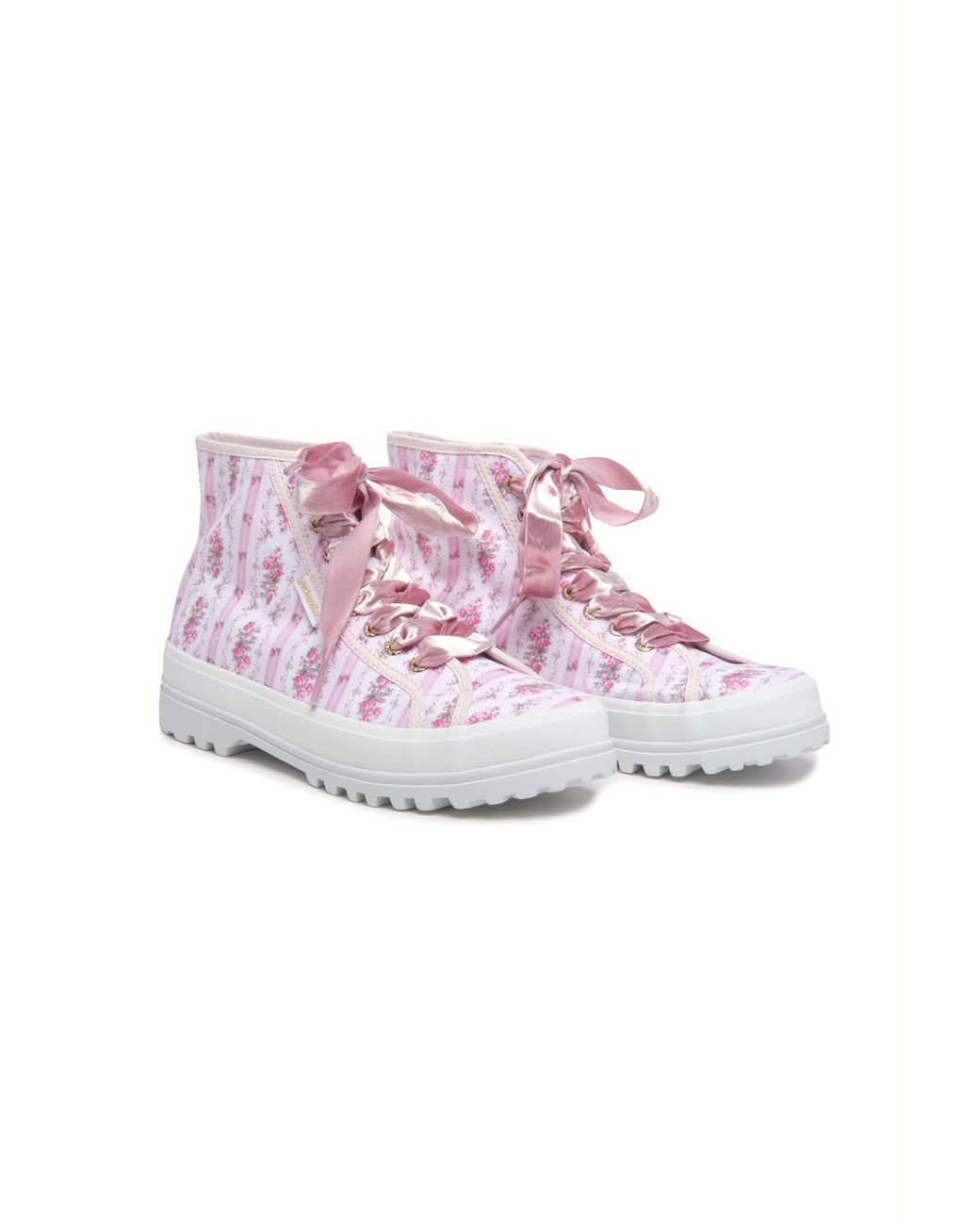 LoveShackFancy X Superga Hightop Lug Sole Sneaker in Pink Lyst
