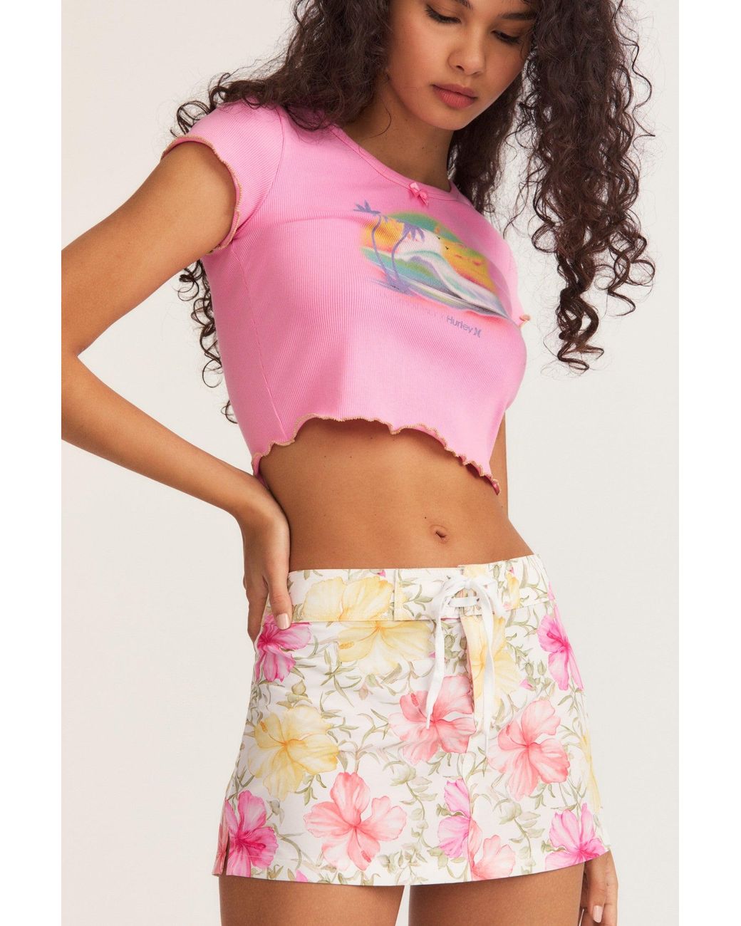 LoveShackFancy X Hurley Boardie Skirt in Pink Lyst