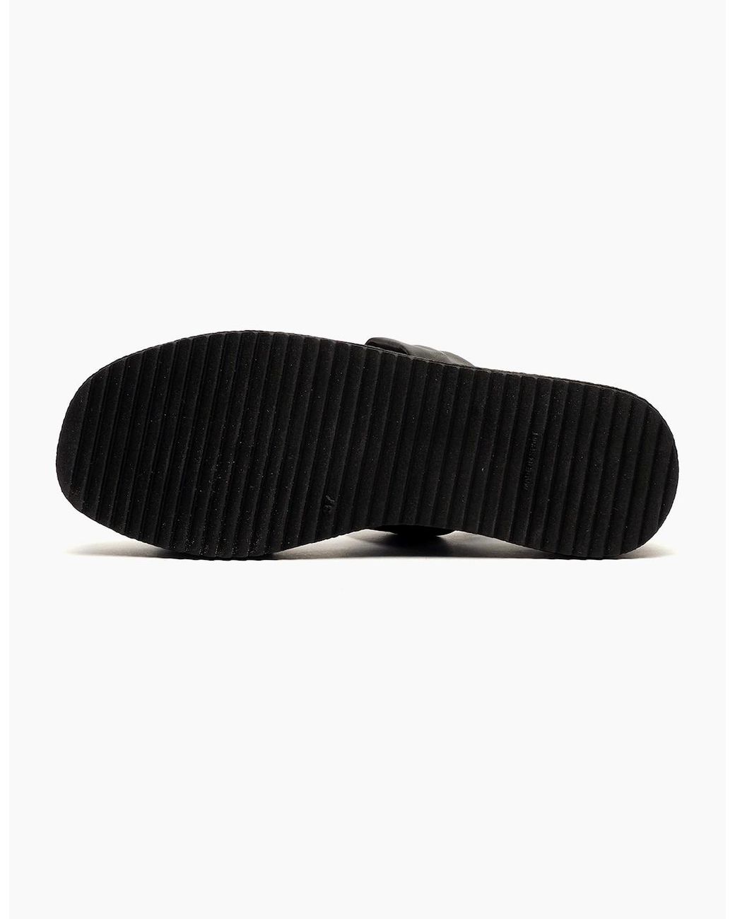 Hush Puppies Black Rachel Leather Wedge Sandals