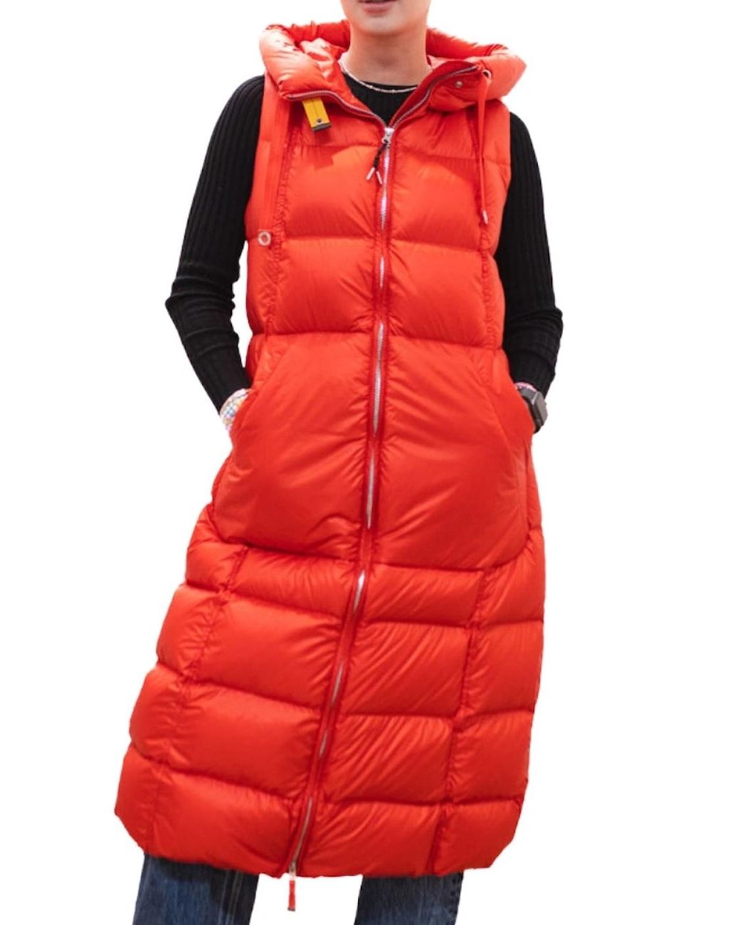 Parajumpers Red Elver Long Down Vest Jacket