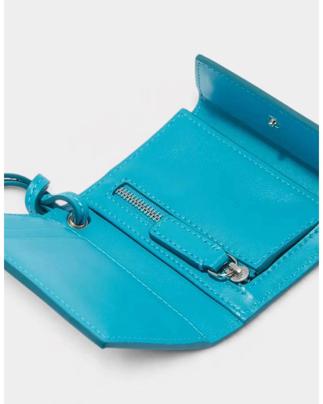 Jacquemus Blue Logo Le Porte Leather Lanyard Wallet