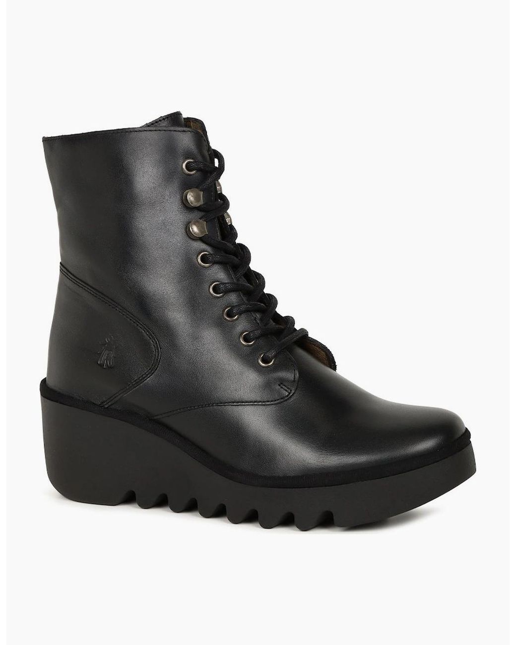 Fly London Black Birr Wedge Heel Boots