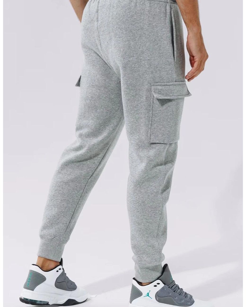 Nike Gray Sportswear Club Fleece Cargo Joggers for men