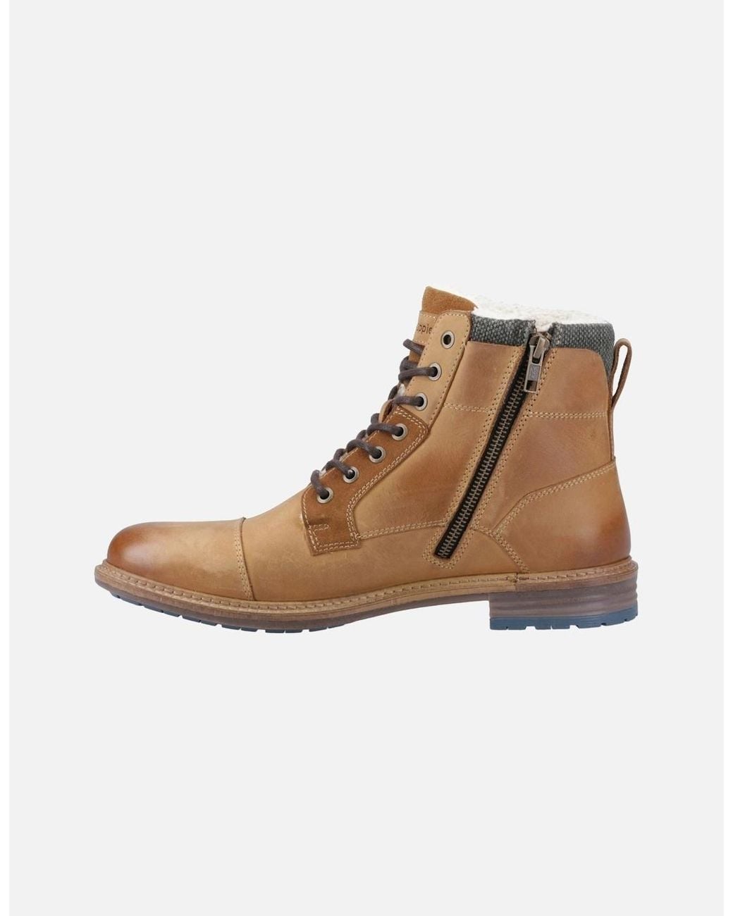 Hush Puppies White Jordan Leather Tan Ankle Boots for men
