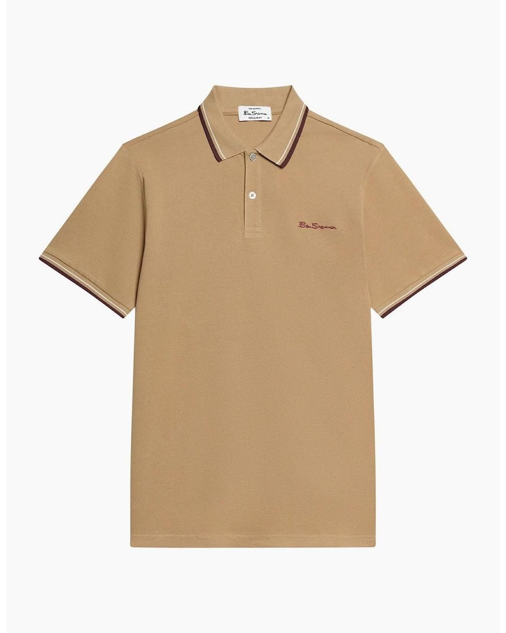Ben Sherman Natural Signature Pique Short Sleeve Polo Shirt for men