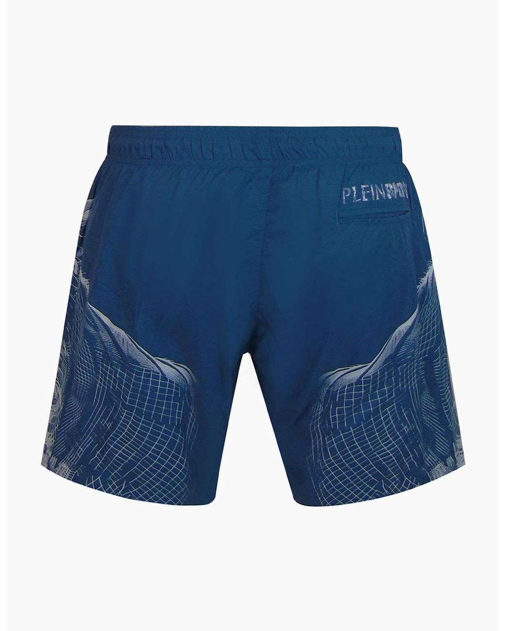 Philipp Plein Blue Plein Sport Double Tiger Logo Light Swim Shorts for men