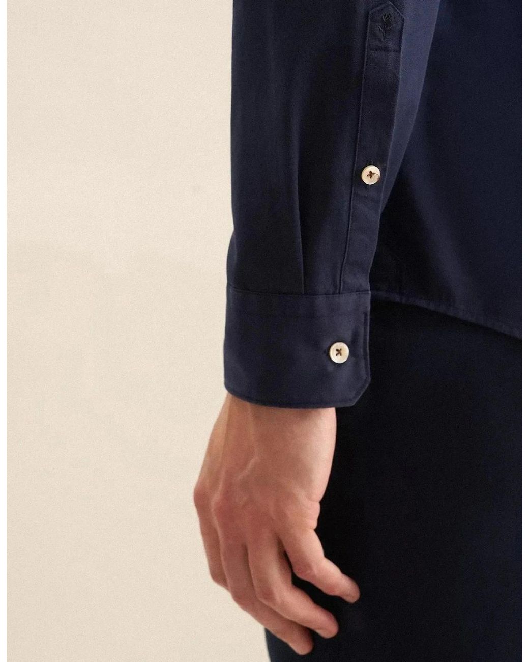 Seidensticker Blue Regular Fit Spread Kent Casual Shirt Dark for men