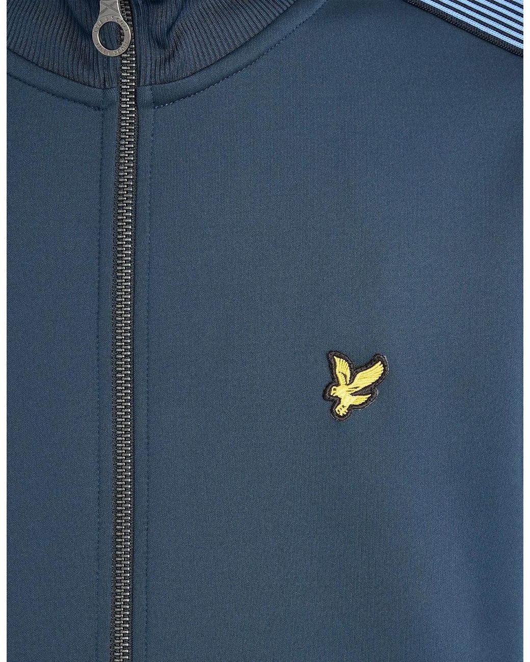 Lyle & Scott Blue Sports Striped Taped Track Jacket for men