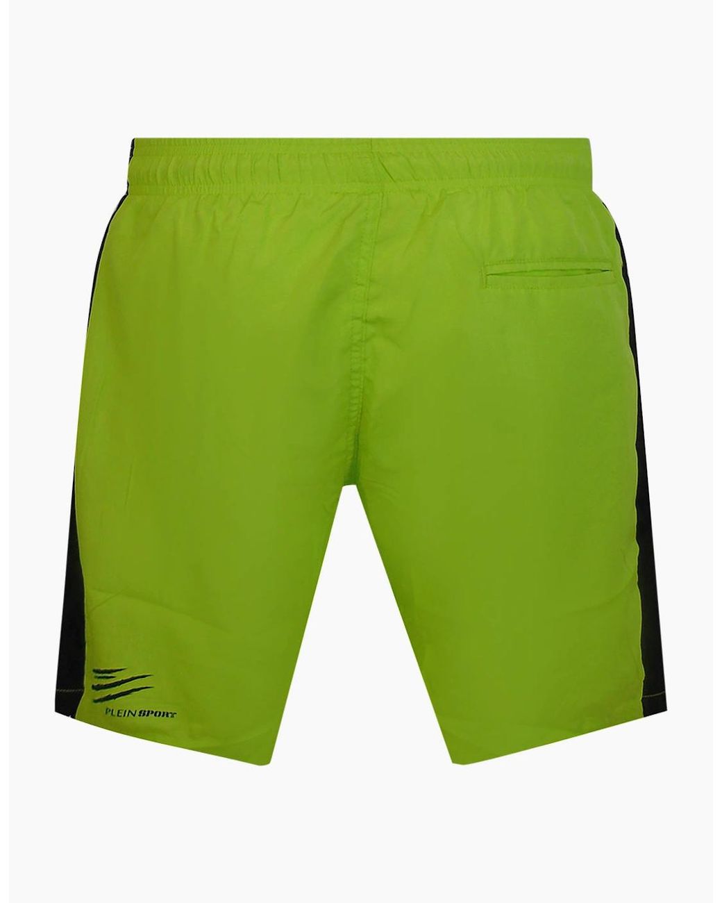 Philipp Plein Green Plein Sport Vertical Logo Long Boardshort Swim Shorts