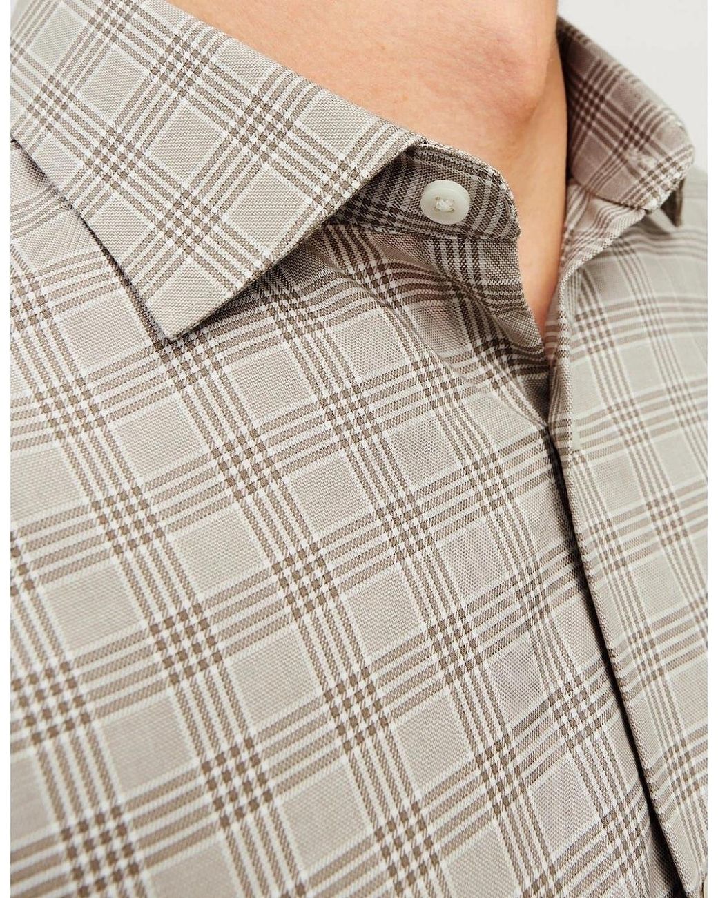 Jack & Jones Natural Parker Regular Fit Long Sleeve Cuff Shirt for men