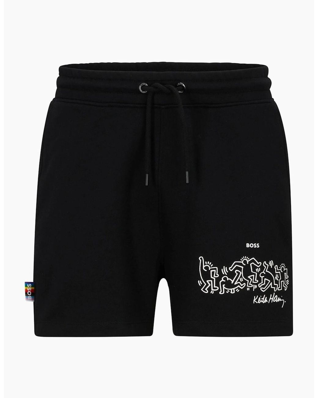 Boss Black Regular Fit Graphic Print Athletic Shorts