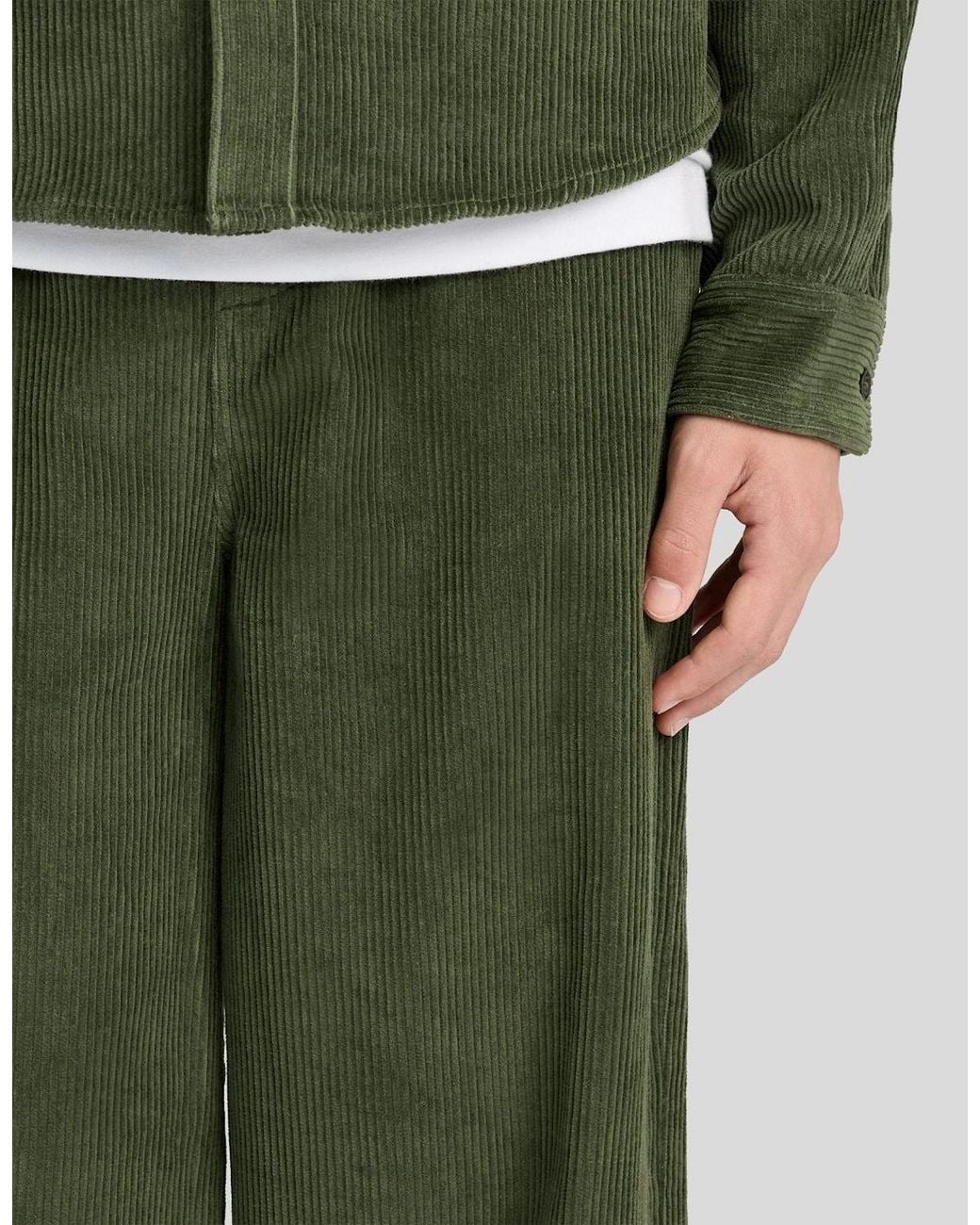 Lyle & Scott Green Straight Leg Corduroy Trousers for men