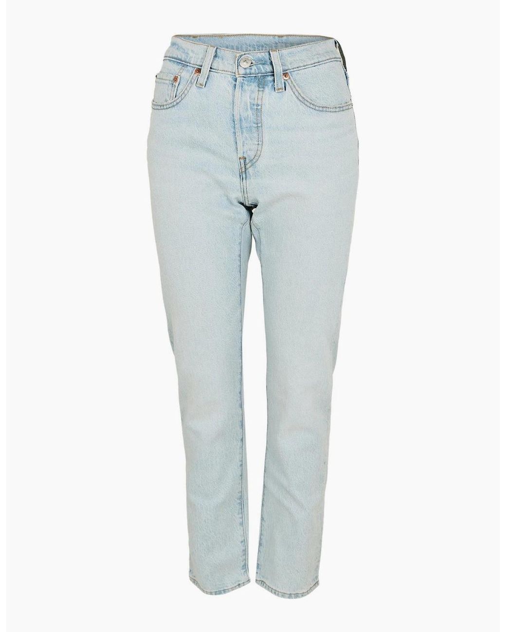 Levi's Blue 501 Straight Leg Five Pocket Jeans