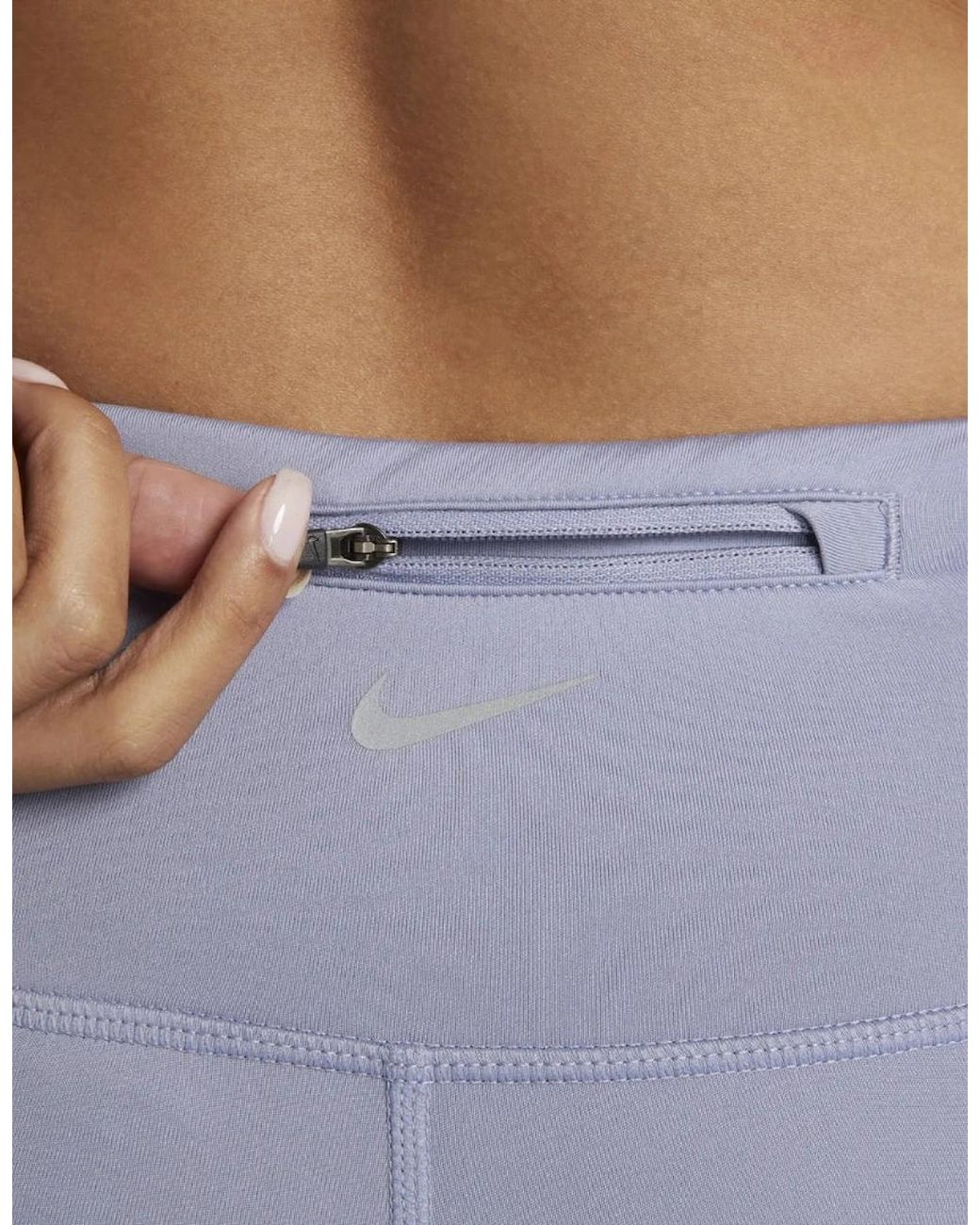 Nike Blue Mid-Rise 7/8 Lilac Running Leggings