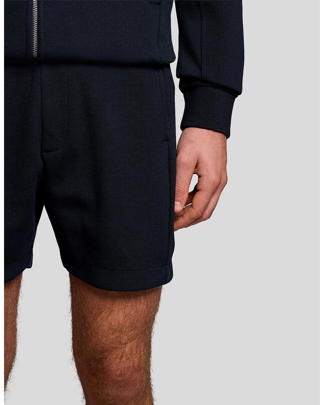 Lyle & Scott Blue Cotton Blend Track Sweat Shorts for men