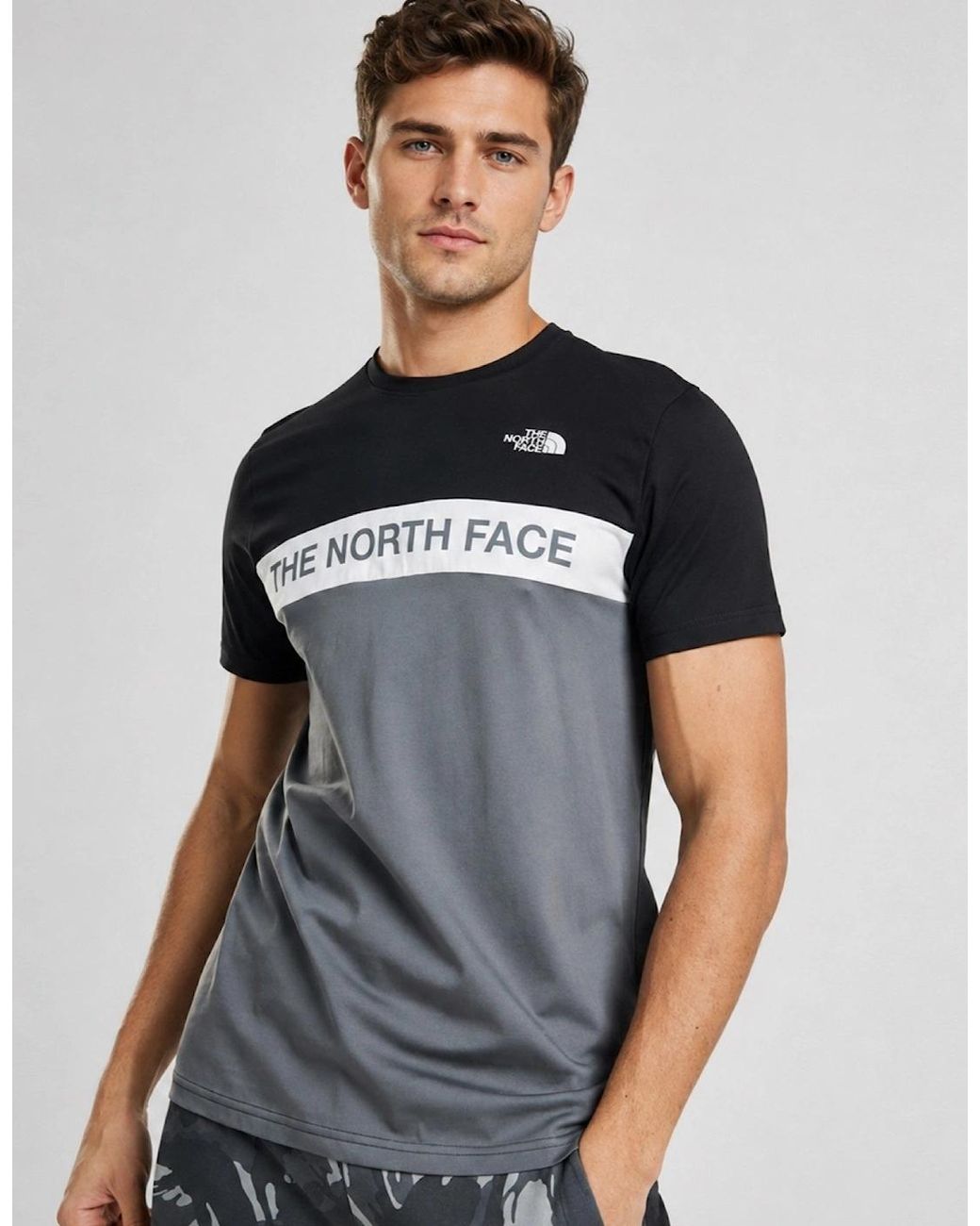 The North Face Black Colour Block T Shirt for men