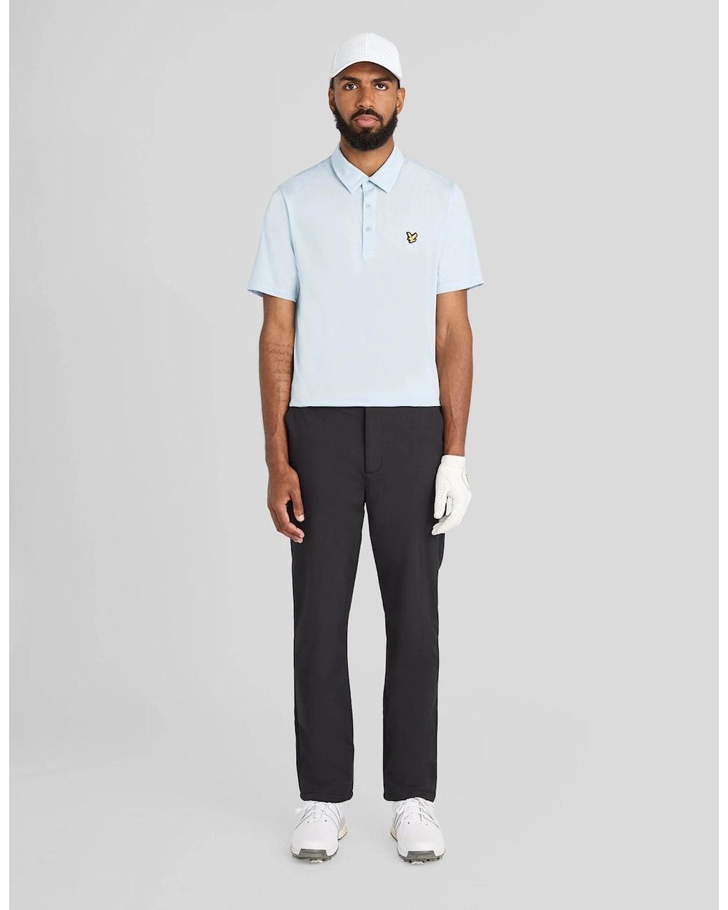 Lyle & Scott White Microstripe Technical Polo Shirt for men