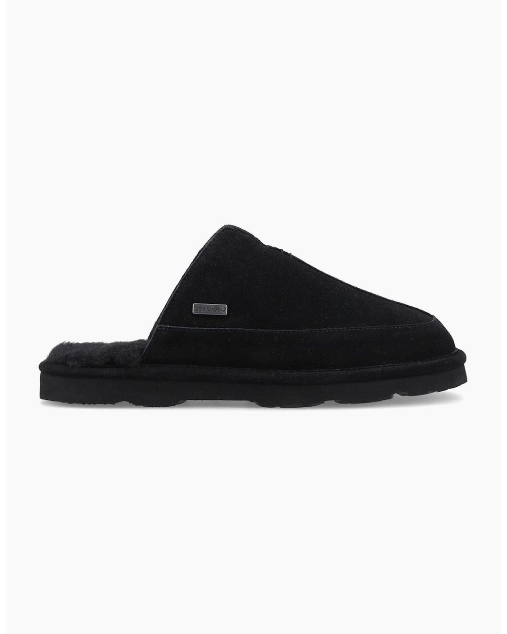 BEARPAW Black Walker Suede Slippers for men