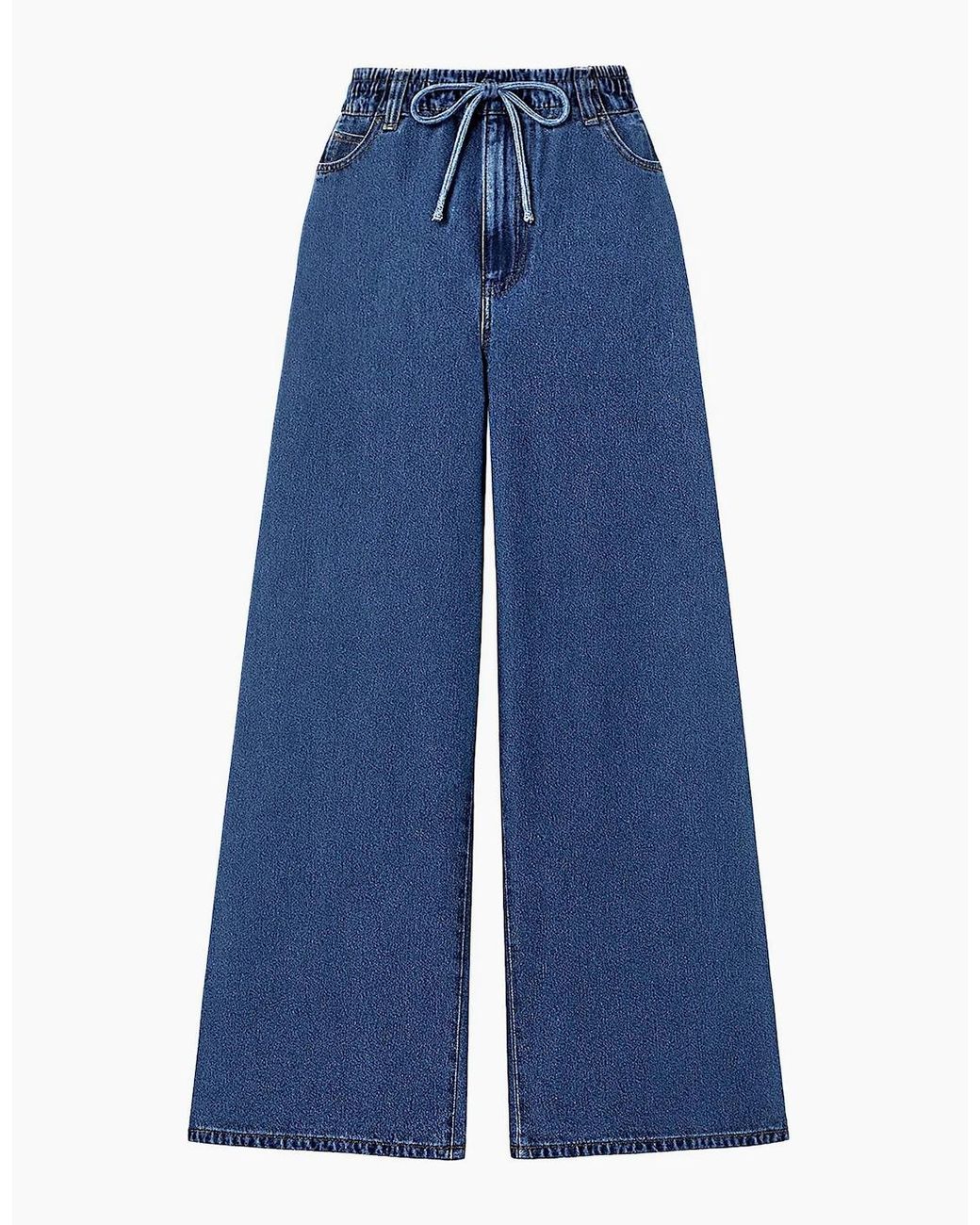 Ro&zo Blue Denim Drawstring Wide Leg Jeans