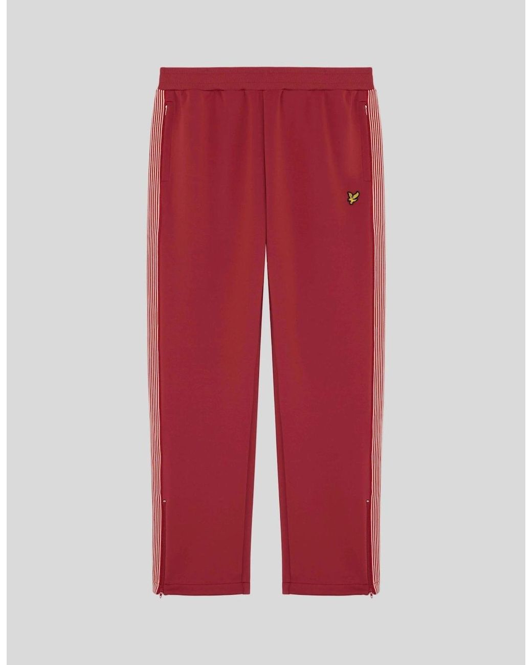Lyle & Scott Red Sports Striped Taped Trackpant for men