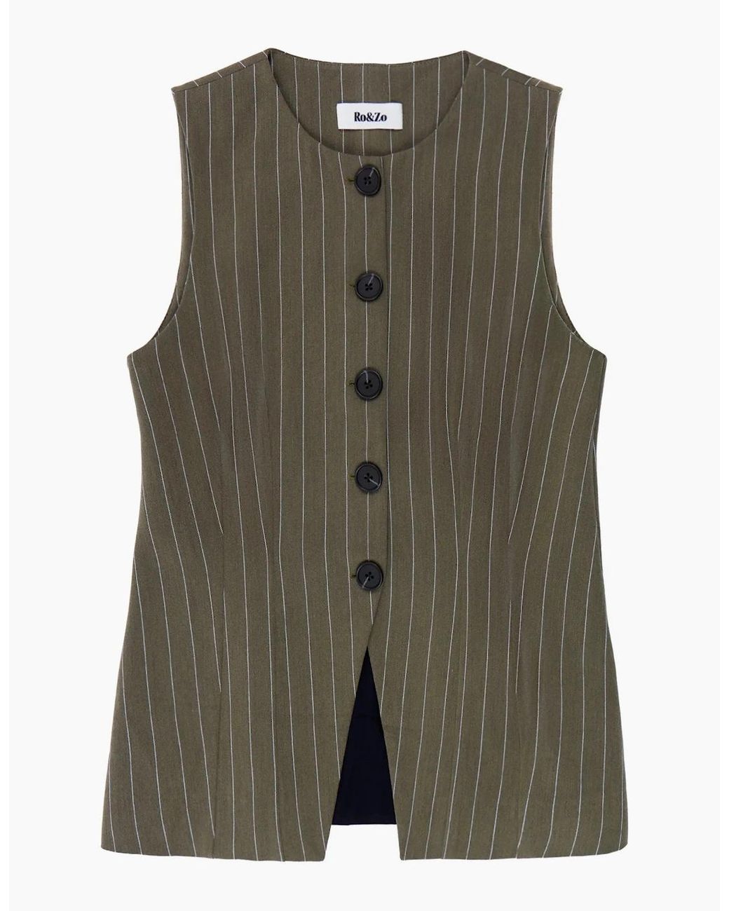 Ro&zo Green Pinstripe Waistcoat