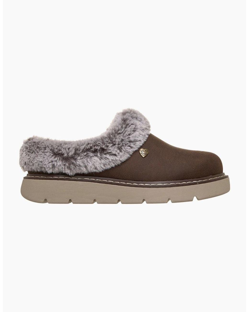Skechers Brown Keepsakes Lite Cozy Blend Textile Chocolate Slippers