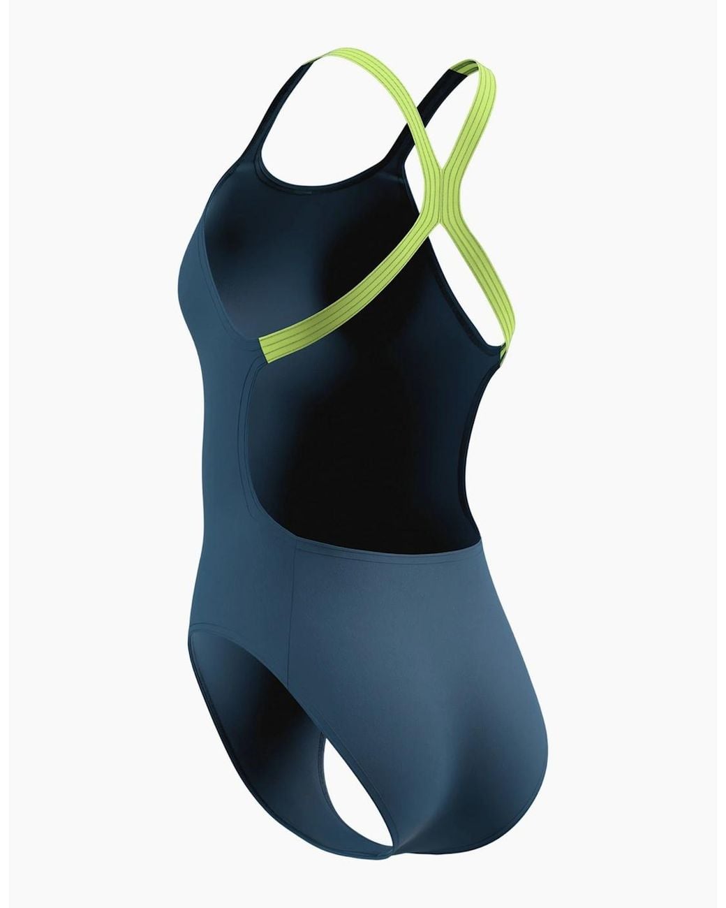 Speedo Blue Ladies Solid Powerback One Piece Swimsuit
