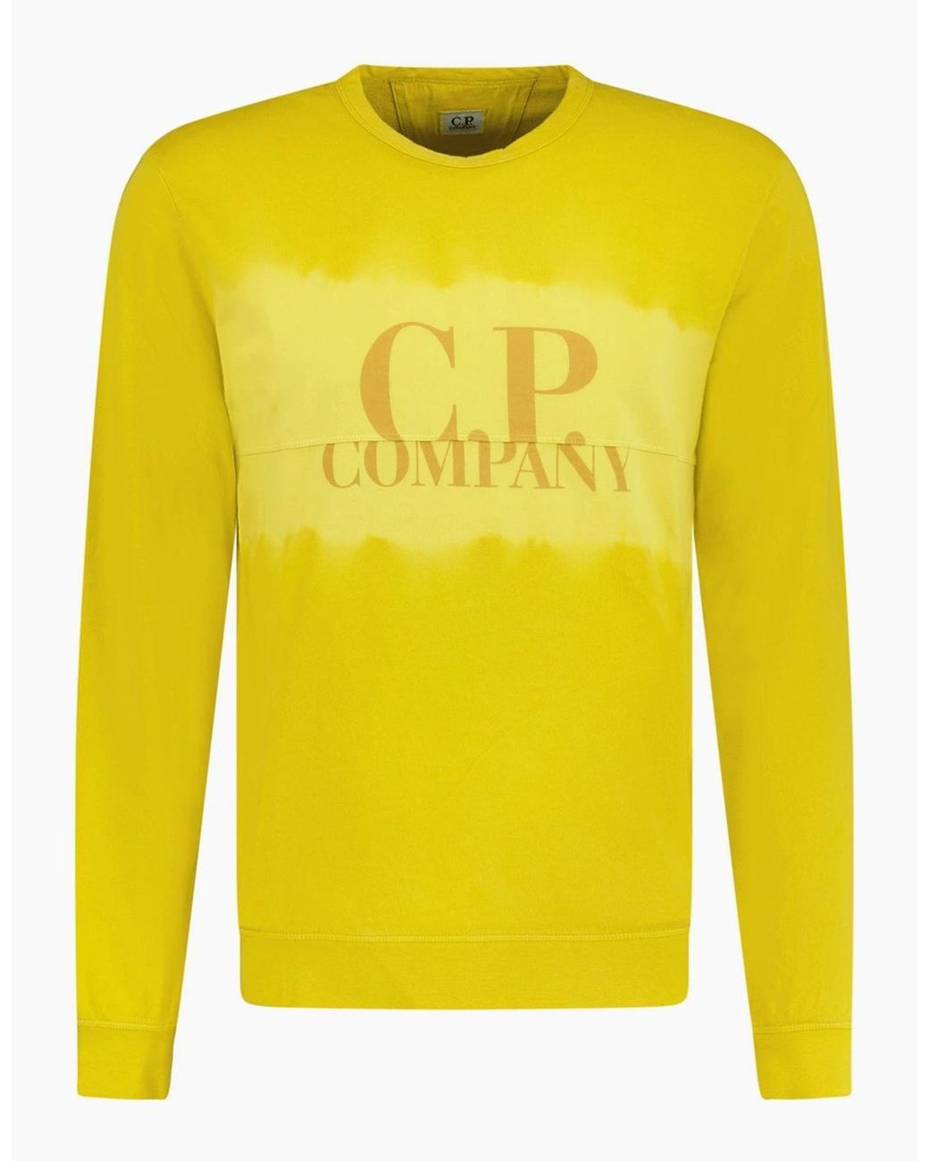 C P Company Yellow Dye Logo Sweatshirt for men