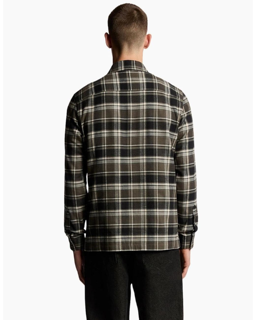 Lyle & Scott Black Brushed Cotton Check Shirt for men