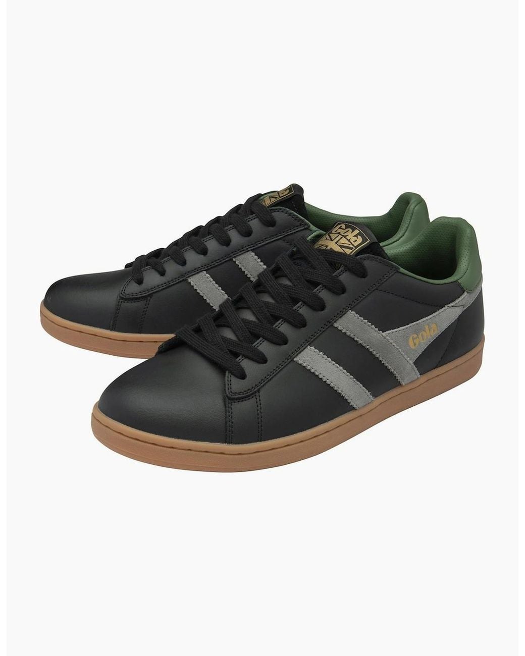 Gola Black Equipe Ii Leather Trainers for men