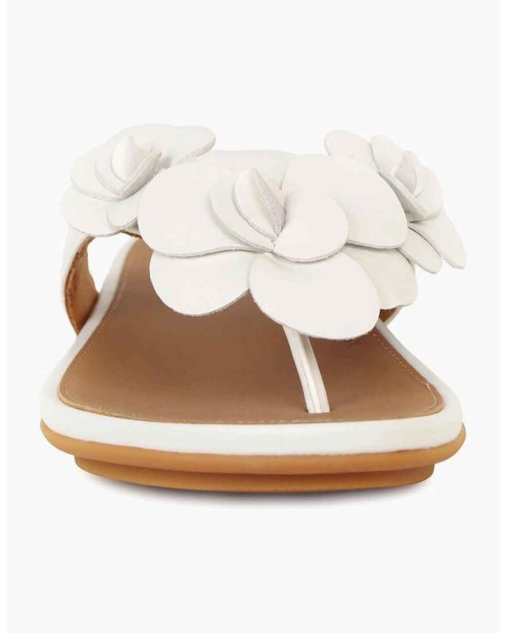 Fitflop White Gracie Flower Toe Post Sandals