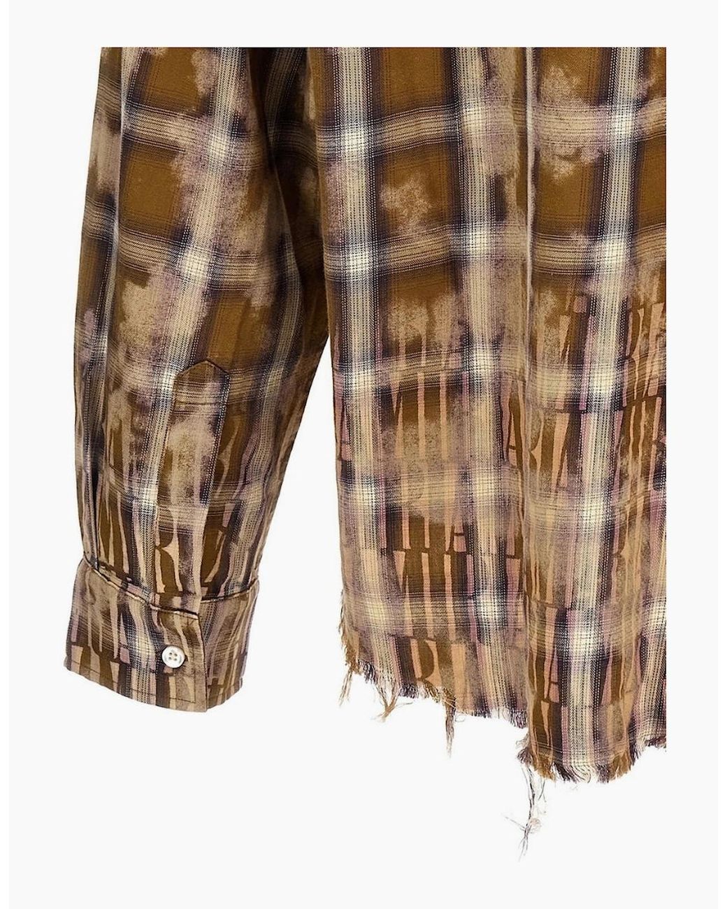 Amiri Multicolor Bleached Long Sleeve Flannel Shirt for men