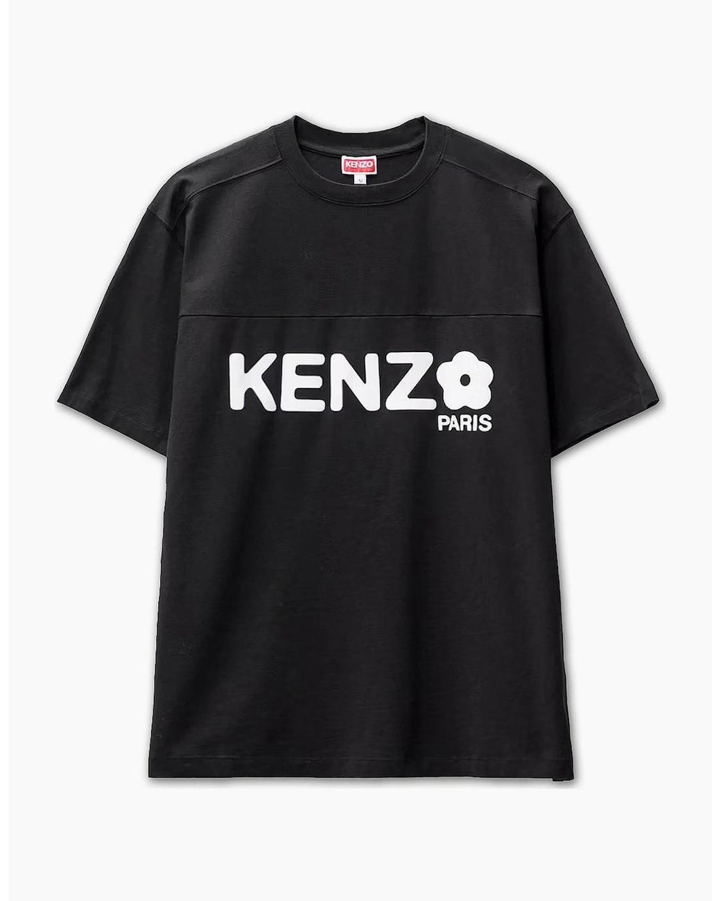 KENZO Black Boke 2.0 Flower Logo Oversized T-Shirt for men