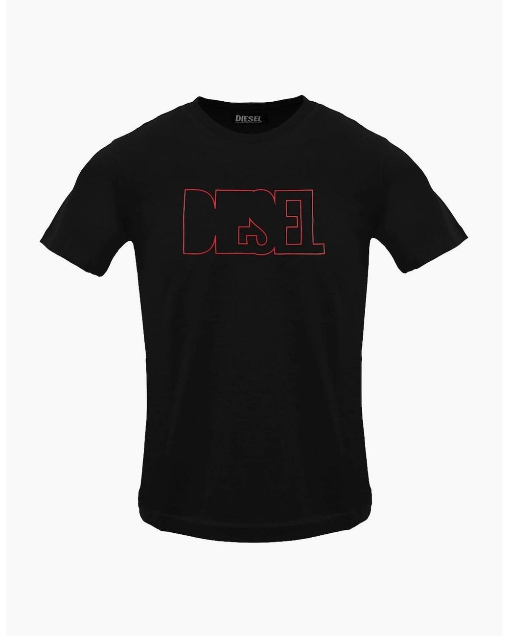 DIESEL Black Outlined Logo Caviar T-Shirt for men