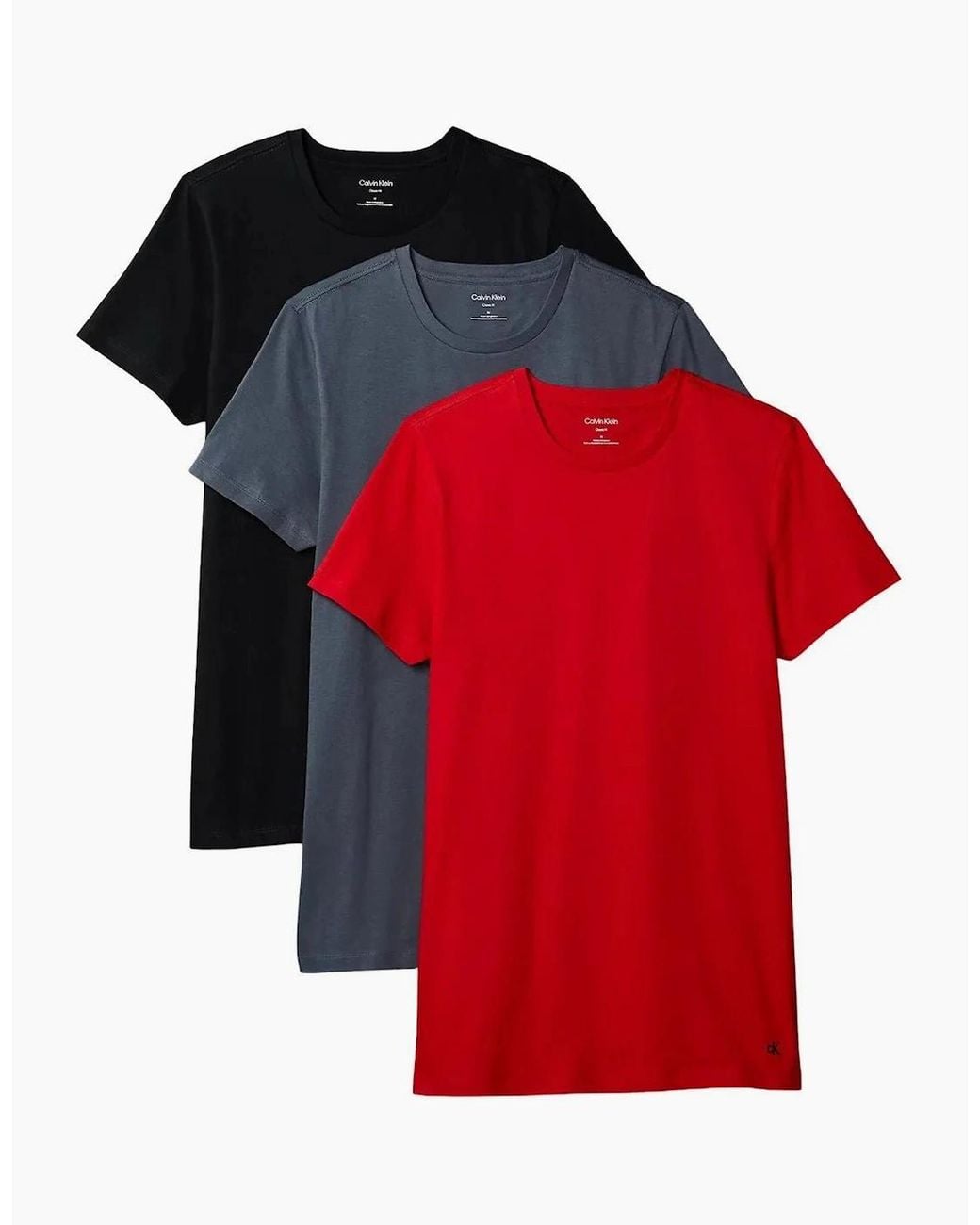 Calvin Klein Red 3-Pack Cotton Classics T-Shirts, Turbulence Adrenaline Rush for men
