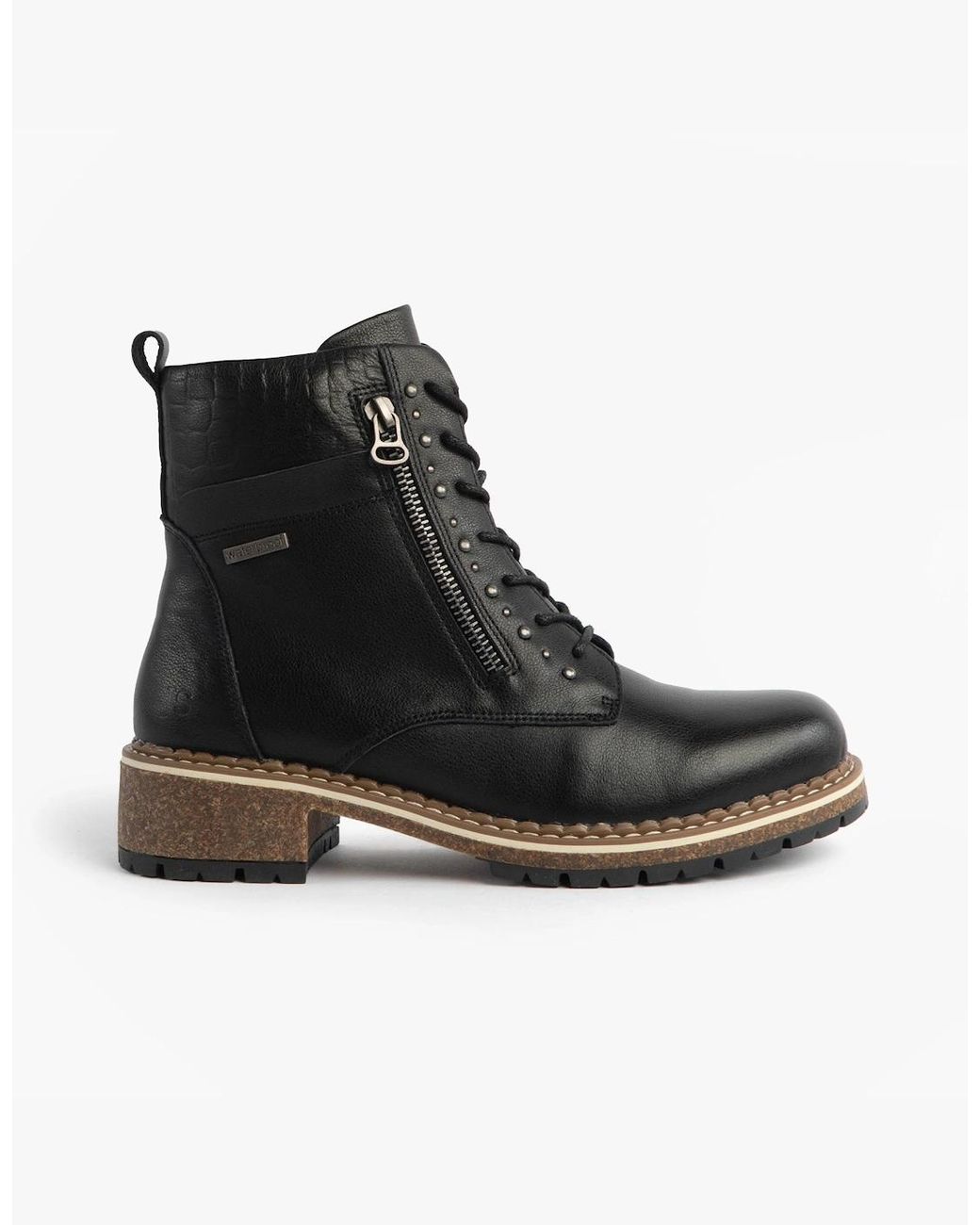 Josef Seibel Black Waylynn 10 Lace Up Ankle Boots