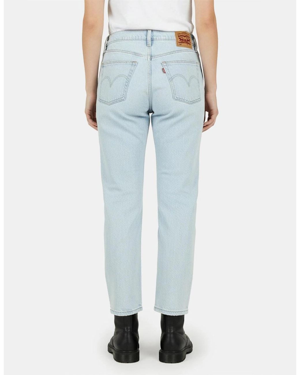 Levi's Blue 501 Straight Leg Five Pocket Jeans