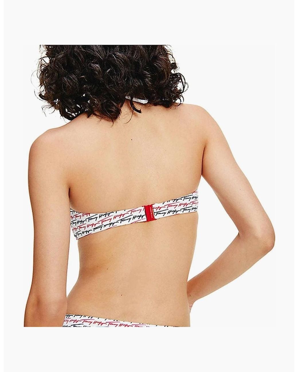 Tommy Hilfiger Black Signature Bandeau Swim Bikini Top, Tommy Dna
