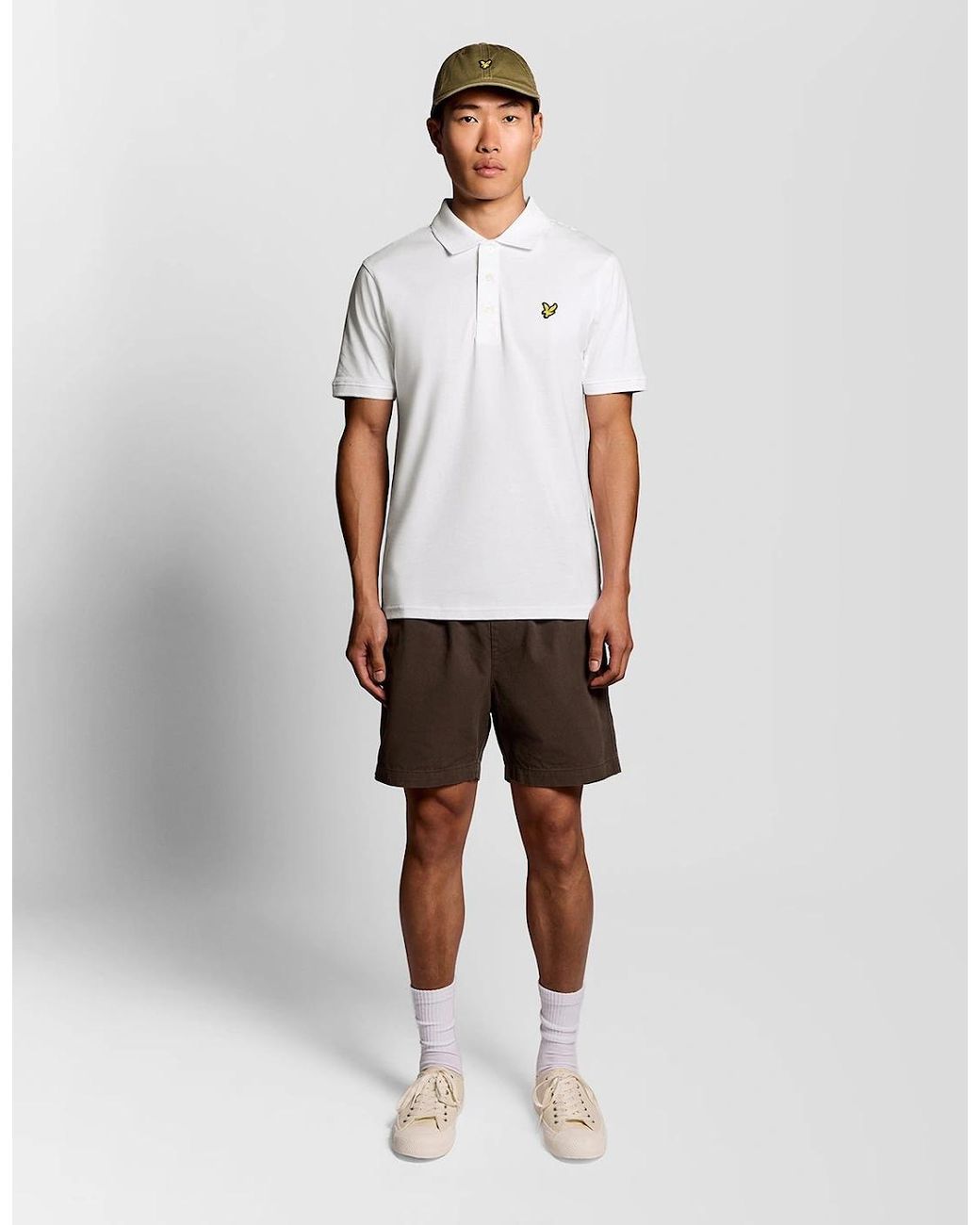 Lyle & Scott White Cotton Jersey Polo Shirt for men