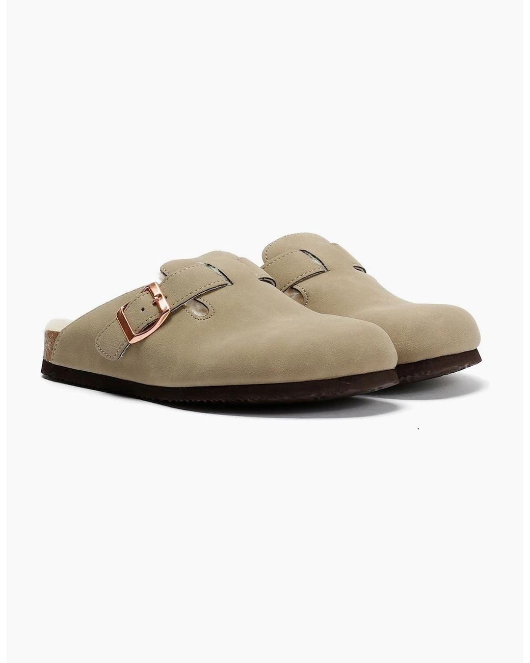 Original Penguin Natural Penguin Poppy Fur Suede Sand Mules