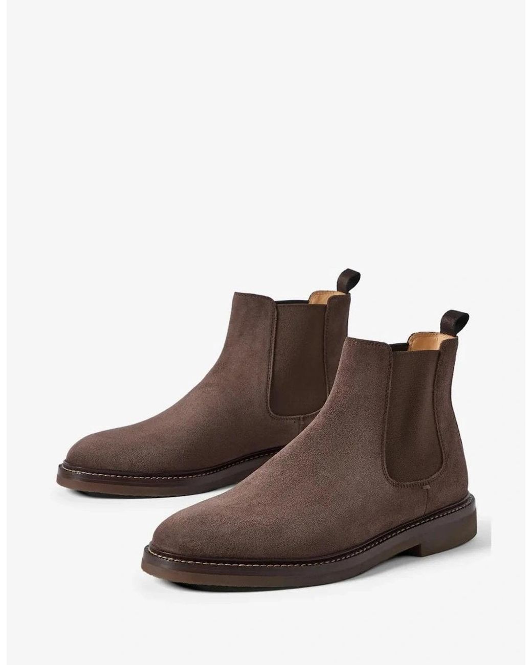 Brunello Cucinelli Brown Suede Leather Chelsea Boots for men