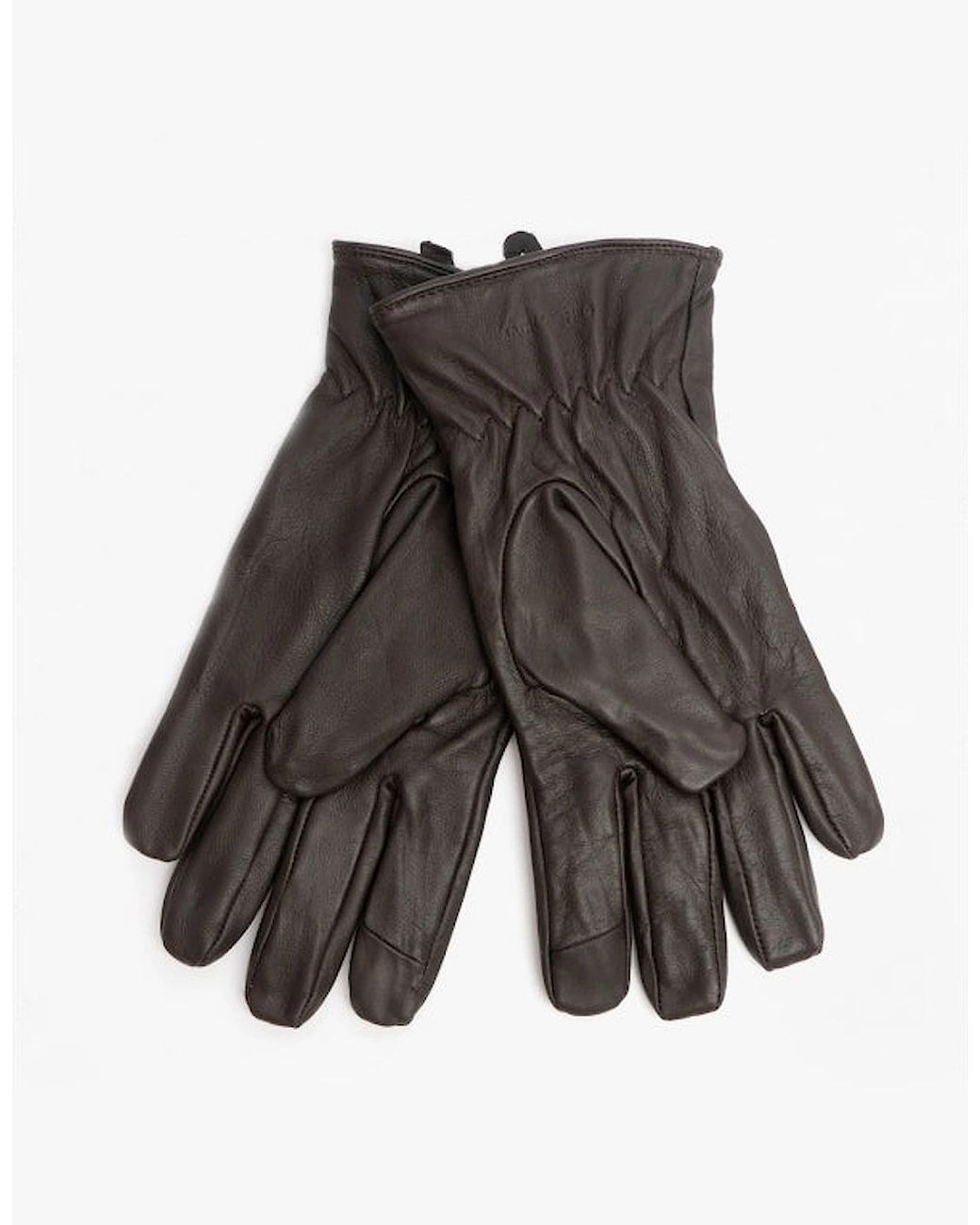 Jack & Jones Gray Montana Leather Gloves Dark Earth for men