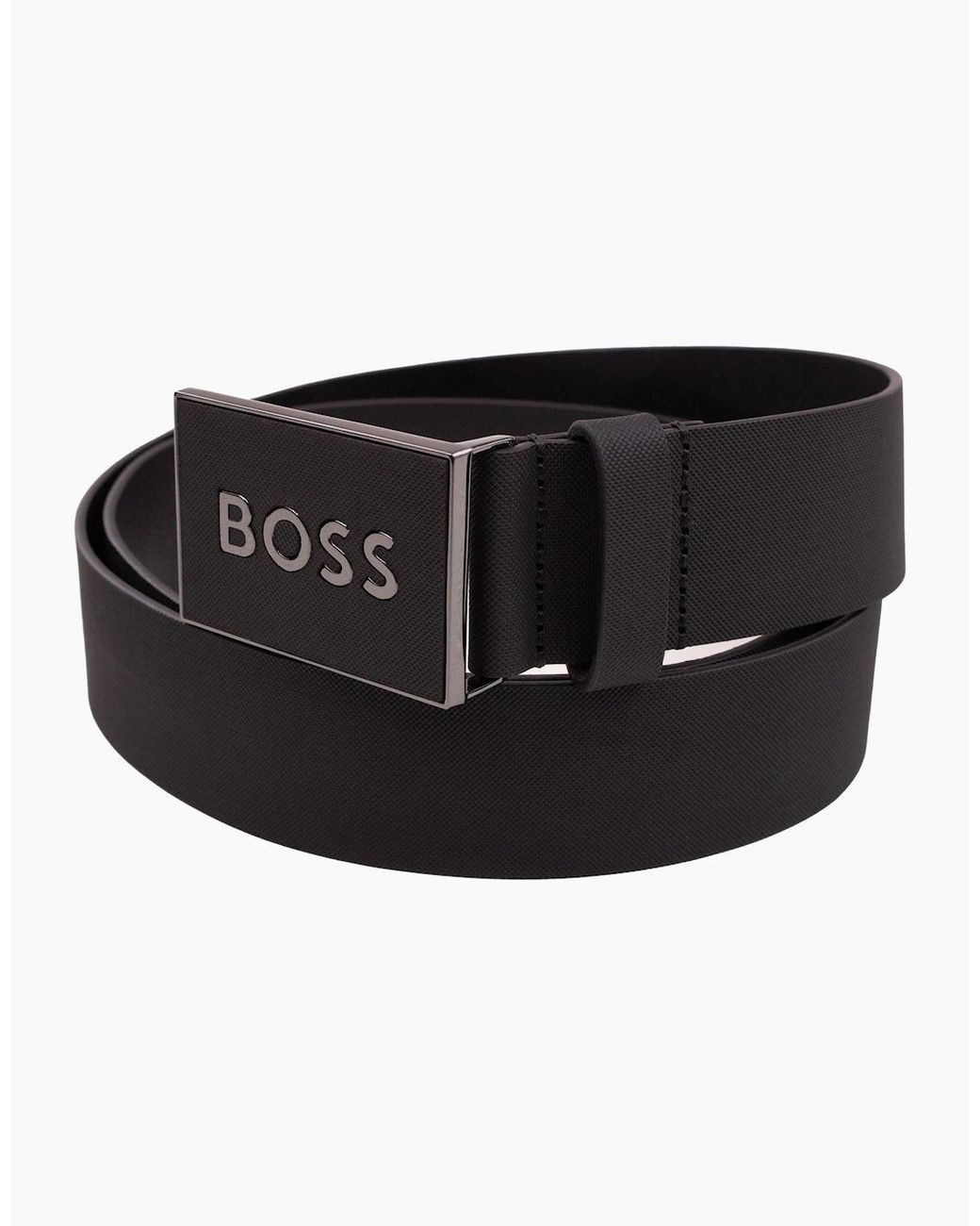 Boss Black Plaque-Buckle Belt for men