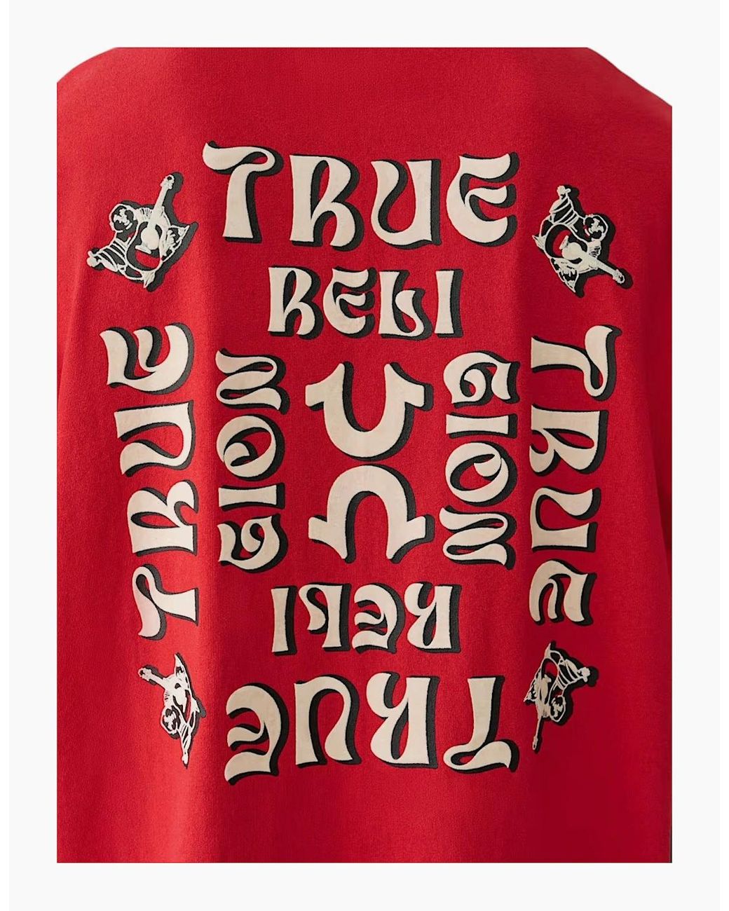 True Religion Red 109297 Oversized T Shirts for men